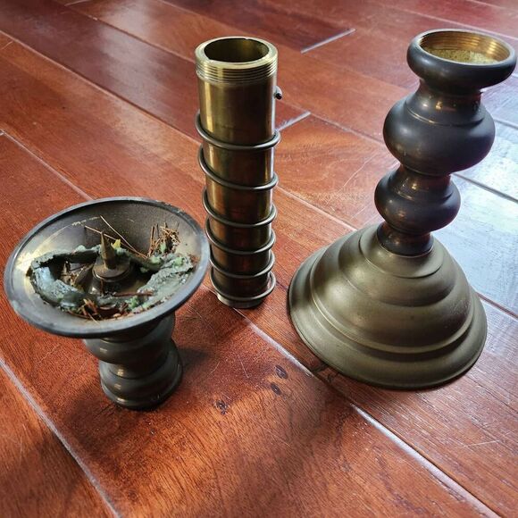 Brass Candlestick Holder - Picture 3 of 9